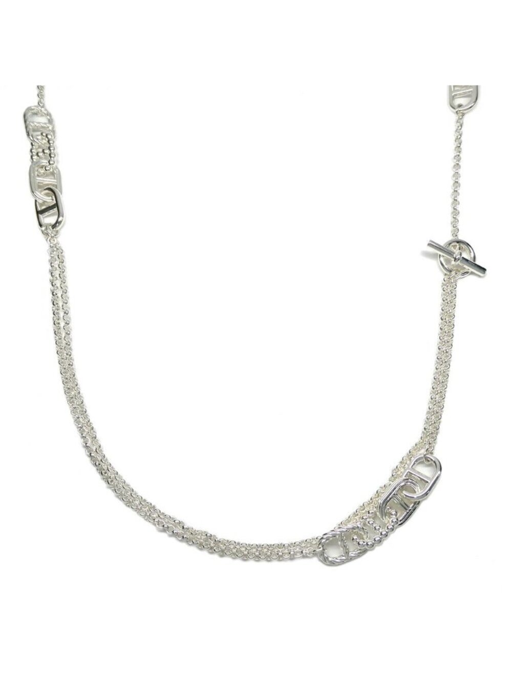Hermes Necklace Chaine D'ancre Area 2 Long Silver